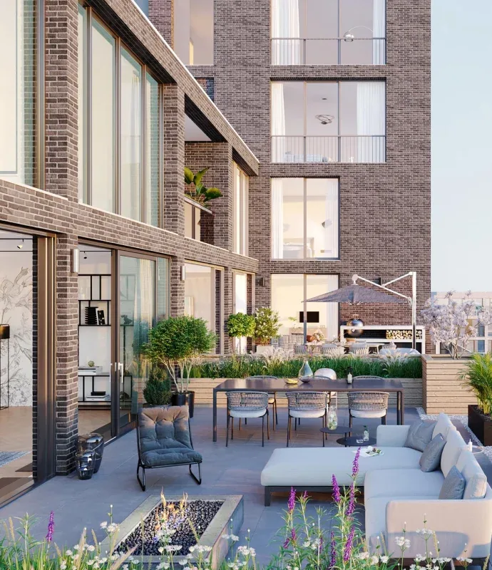 Experion Cascades — landscaped podium terrace